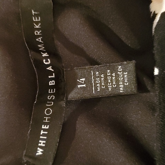 White House Black Market Women's Black Floral Skirt - Size 14 - Picture 7 of 9